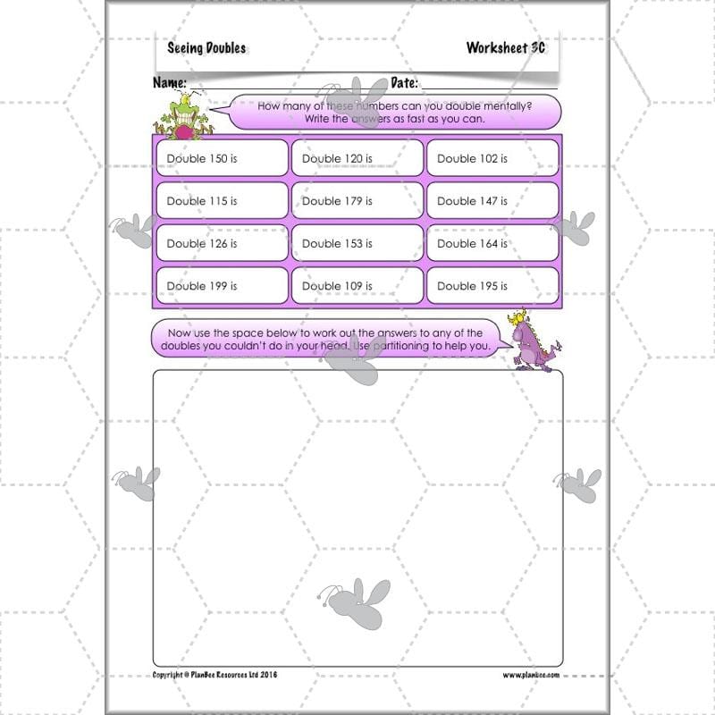 PlanBee Seeing Doubles - Doubling and Halving Year 4 Maths Lesson Planning