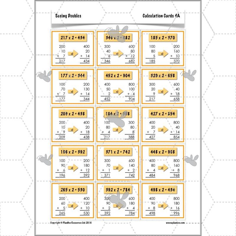 PlanBee Seeing Doubles - Doubling and Halving Year 4 Maths Lesson Planning