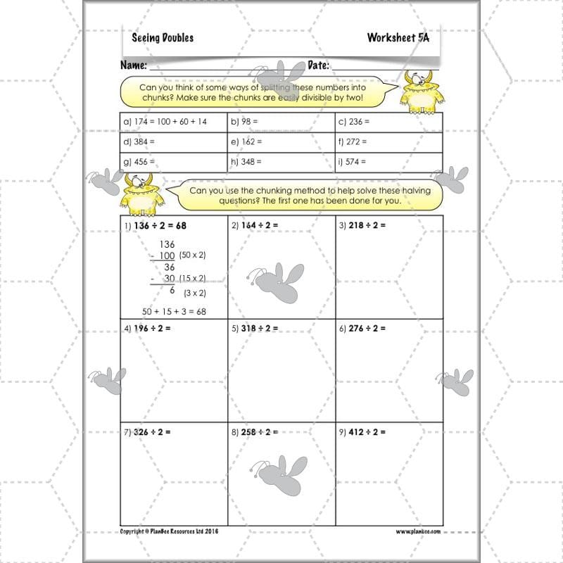 PlanBee Seeing Doubles - Doubling and Halving Year 4 Maths Lesson Planning