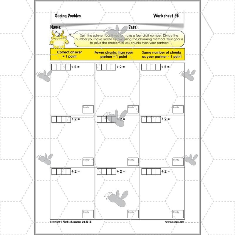 PlanBee Seeing Doubles - Doubling and Halving Year 4 Maths Lesson Planning