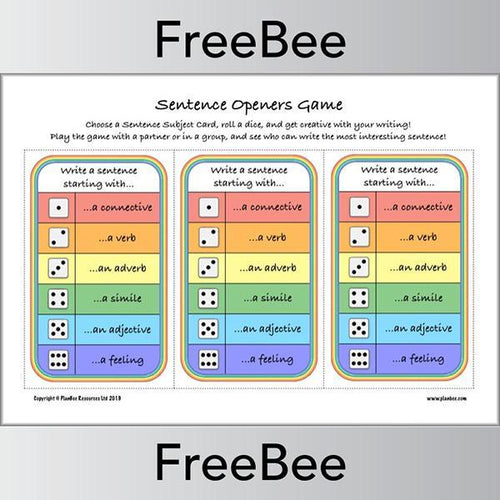 Sentence Cards Cross Content Resource