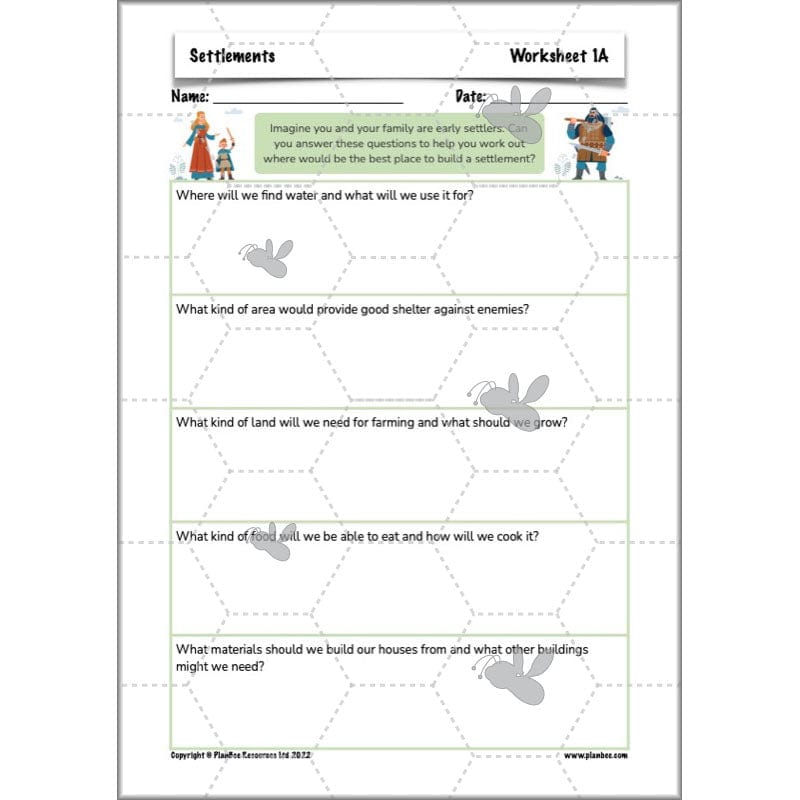 PlanBee Settlements KS2 Geography Lessons for Year 3/4 by PlanBee