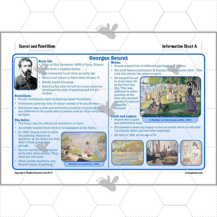 PlanBee Seurat and Pointillism KS2 Lesson Plans and Art Projects