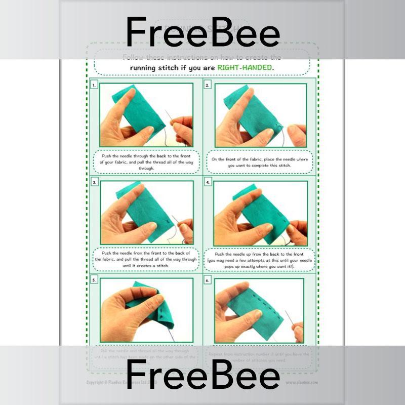 PlanBee FREE Basic Sewing Stitches for Kids pack by PlanBee