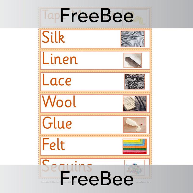 PlanBee Sewing Vocabulary Cards | PlanBee FreeBees