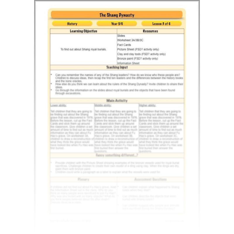 PlanBee Shang Dynasty KS2 Planning Pack for Year 5 & 6 by PlanBee