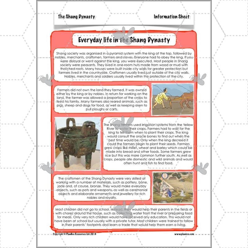 PlanBee Shang Dynasty KS2 Planning Pack for Year 5 & 6 by PlanBee