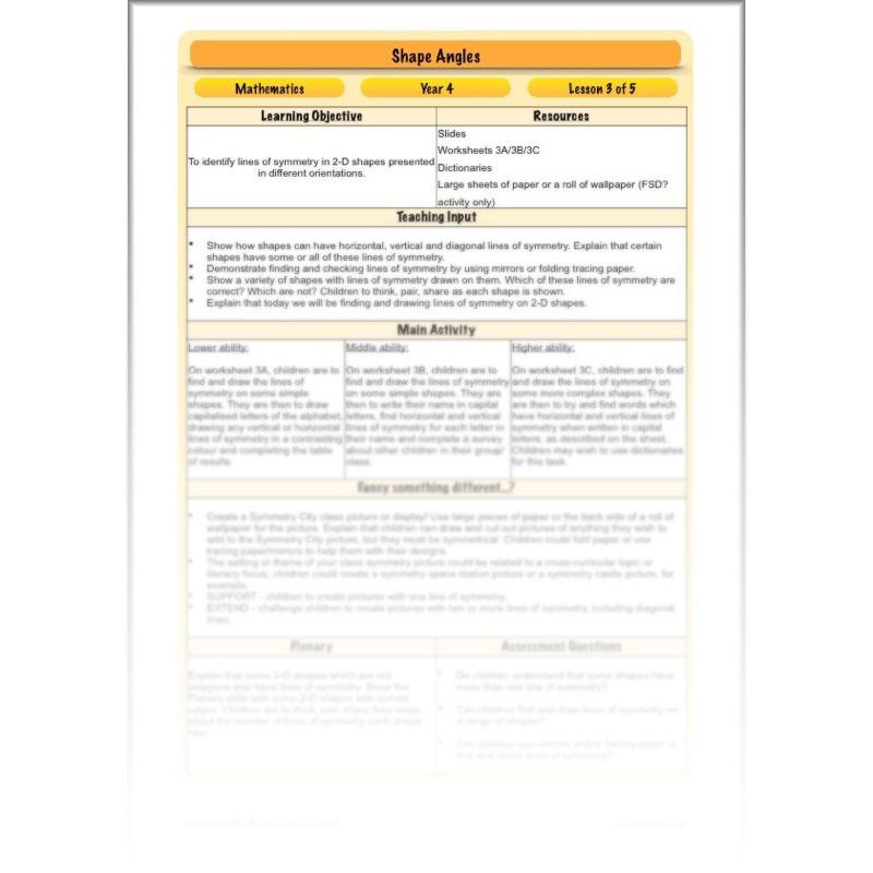 PlanBee Shape Angles Year 4 Shape Properties Lesson | PlanBee