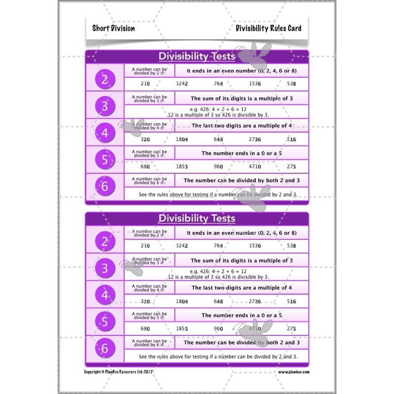 PlanBee Short Division - Year 5 Maths Planning and Resources from PlanBee