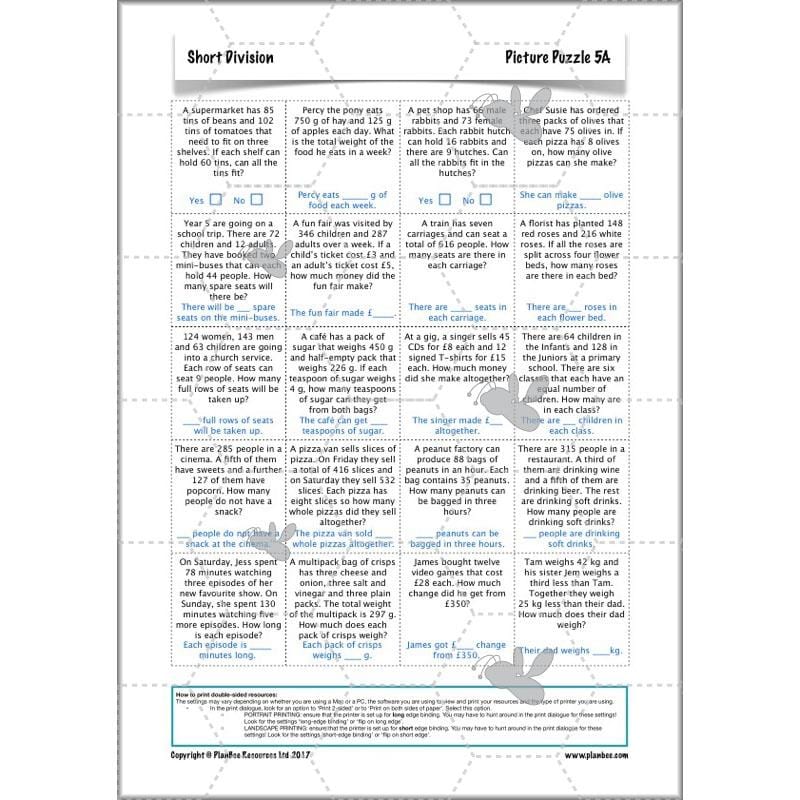 PlanBee Short Division - Year 5 Maths Planning and Resources from PlanBee