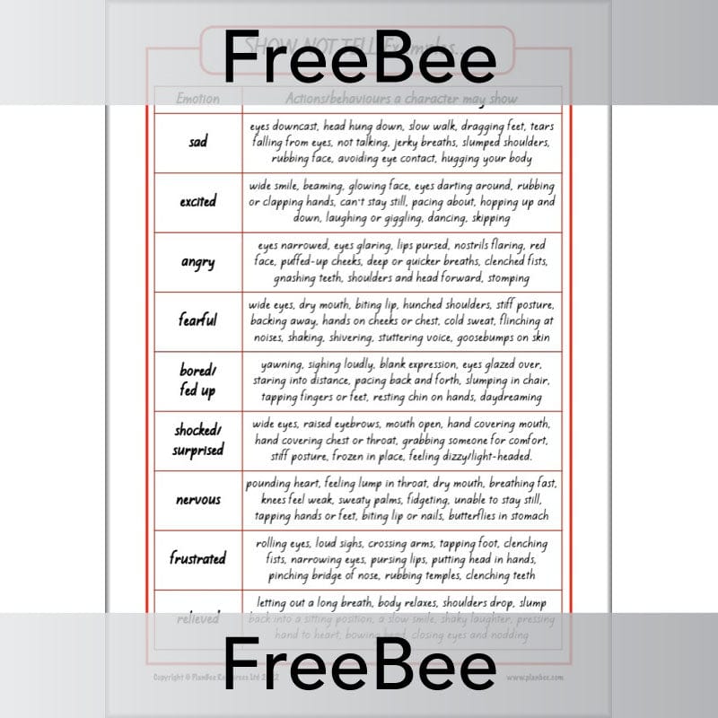 PlanBee FREE Show Not tell KS2 Examples | PlanBee