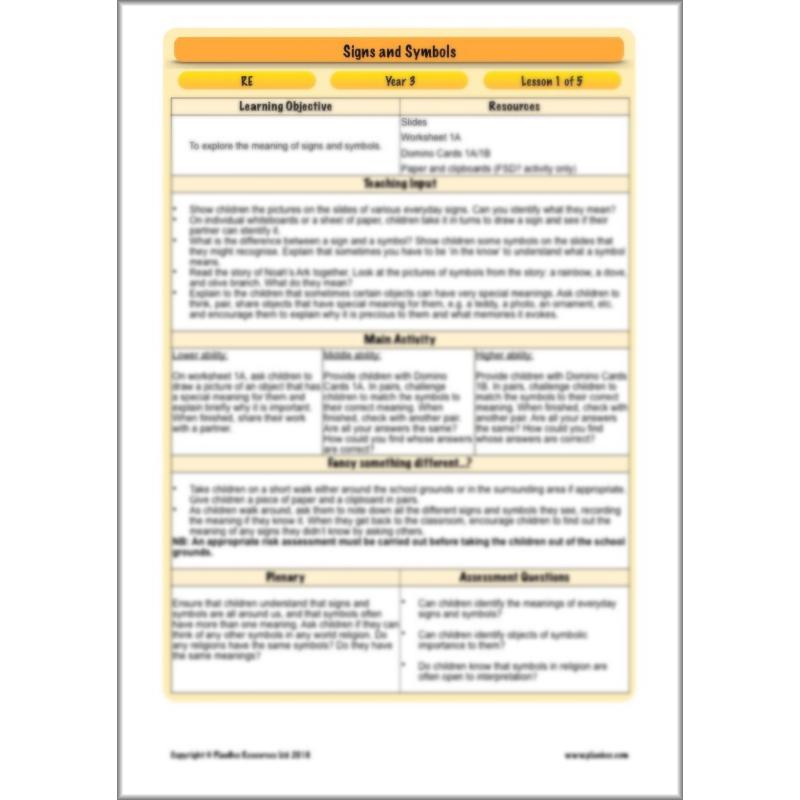 PlanBee Religious Signs and Symbols – Year 3 RE lessons