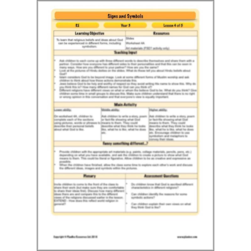 PlanBee Religious Signs and Symbols – Year 3 RE lessons