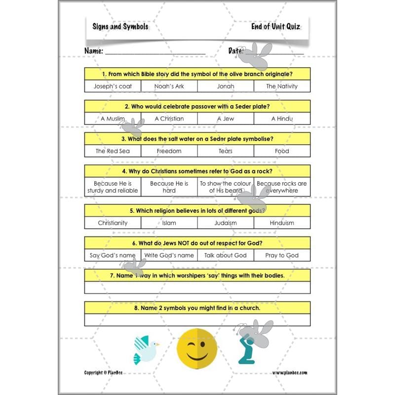 PlanBee Religious Signs and Symbols – Year 3 RE lessons