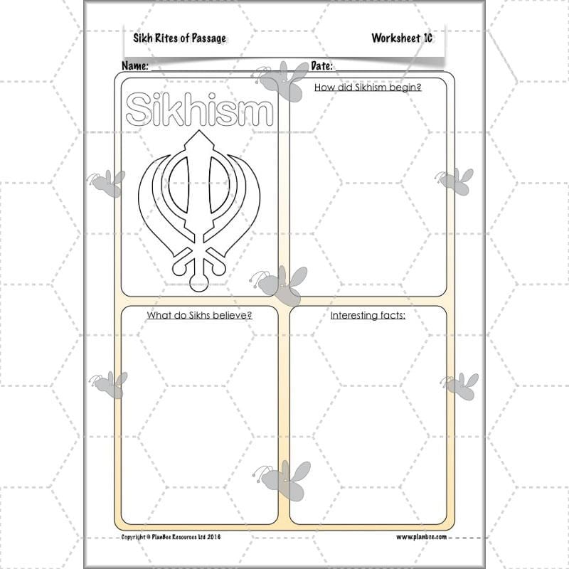 PlanBee Sikh Rites of Passage: KS2 RE lesson planning pack