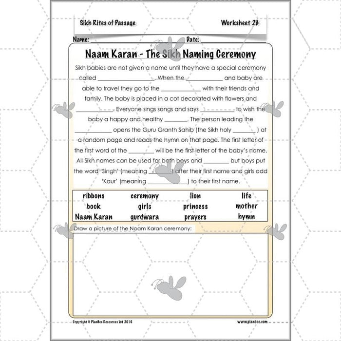 PlanBee Sikh Rites of Passage: KS2 RE lesson planning pack