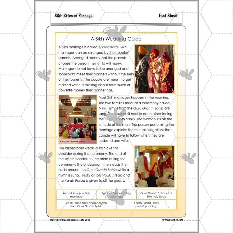 PlanBee Sikh Rites of Passage: KS2 RE lesson planning pack
