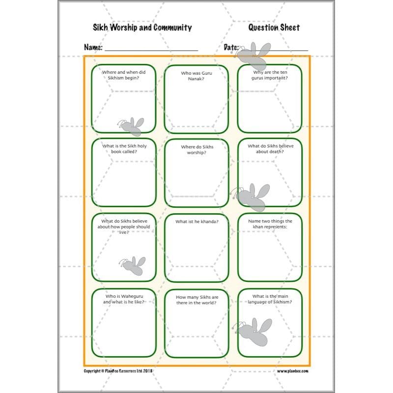 PlanBee Sikh Worship and Community: KS2 RE lesson plans