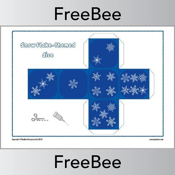 Free Snowflake Dice Template by PlanBee