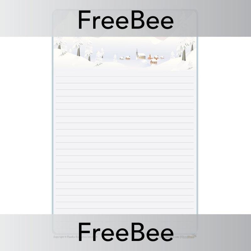 PlanBee Snowy Mountain Writing Frame | PlanBee FreeBees