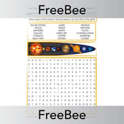 PlanBee Solar System Word Search | PlanBee FreeBees