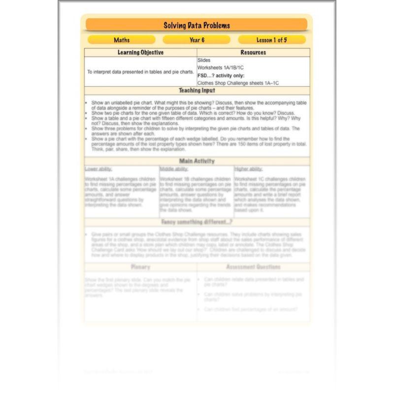 PlanBee Solving Data Problems Year 6 Statistics by PlanBee