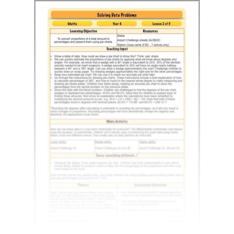 PlanBee Solving Data Problems Year 6 Statistics by PlanBee