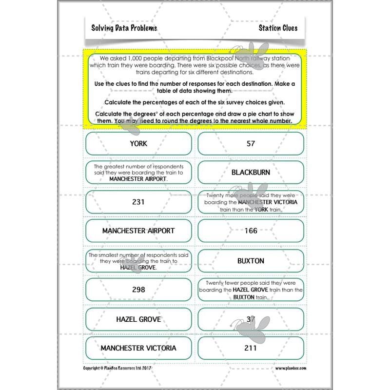 PlanBee Solving Data Problems Year 6 Statistics by PlanBee