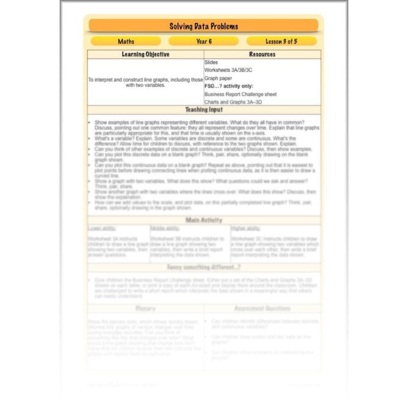 PlanBee Solving Data Problems Year 6 Statistics by PlanBee
