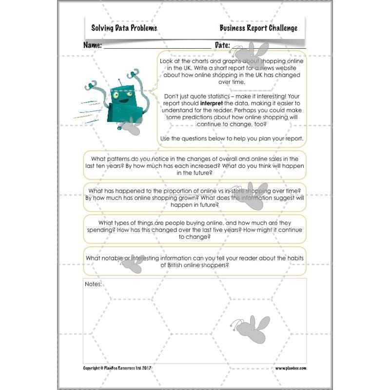 PlanBee Solving Data Problems Year 6 Statistics by PlanBee