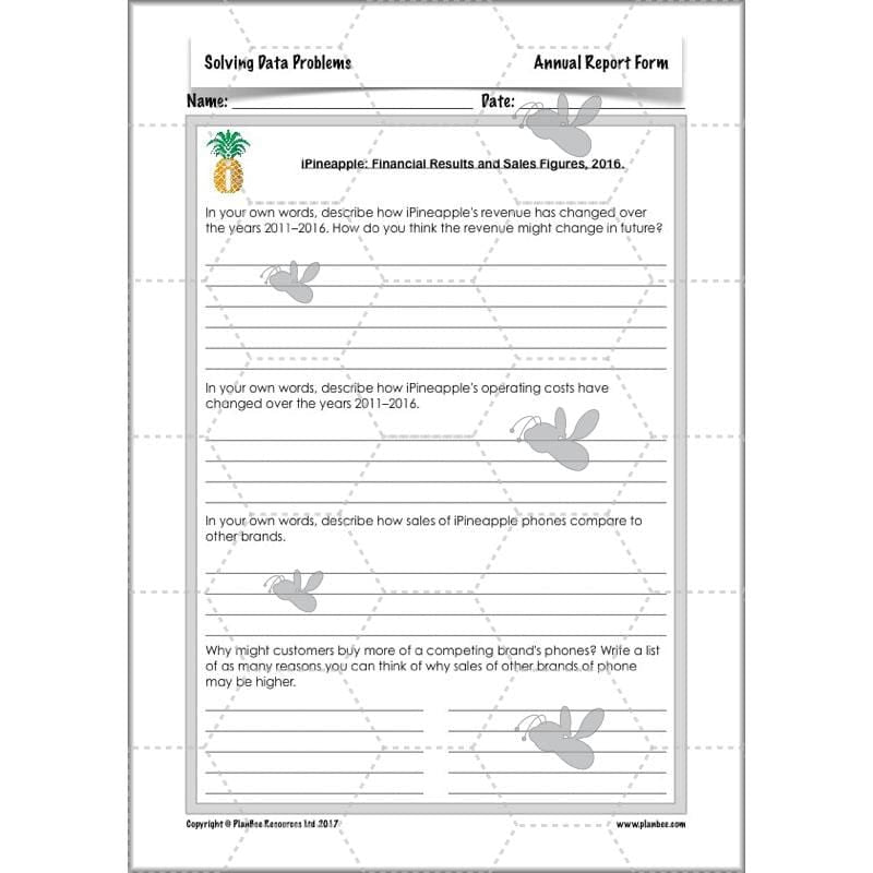 PlanBee Solving Data Problems Year 6 Statistics by PlanBee