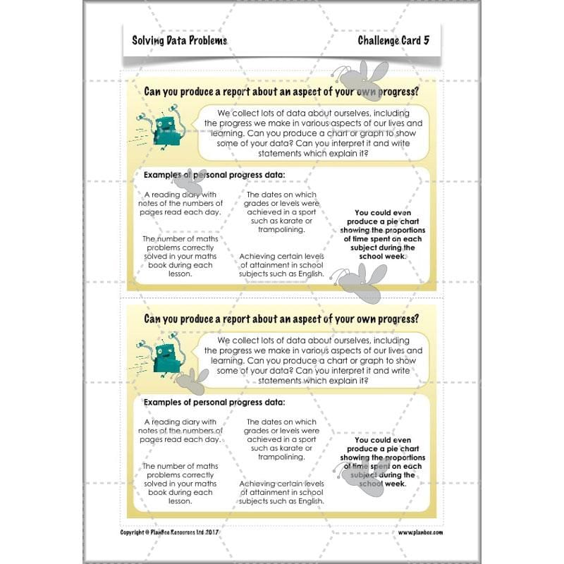 PlanBee Solving Data Problems Year 6 Statistics by PlanBee