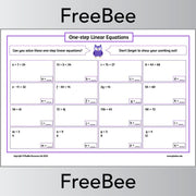 PlanBee FREE Solving Linear Equations Worksheet | PlanBee