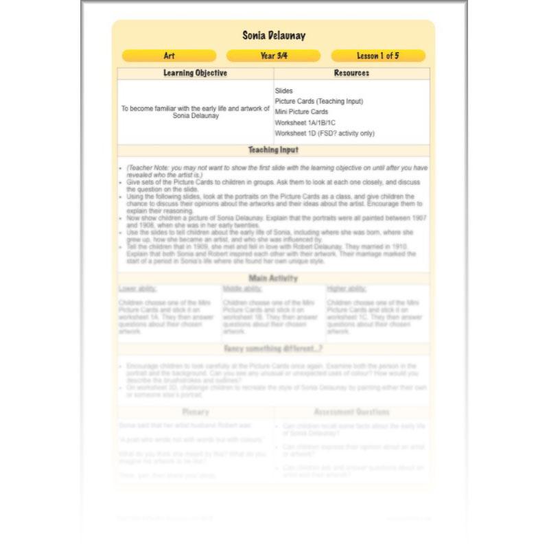 PlanBee Sonia DelaunayKS2 Art scheme of work by PlanBee