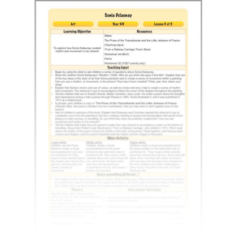 PlanBee Sonia DelaunayKS2 Art scheme of work by PlanBee