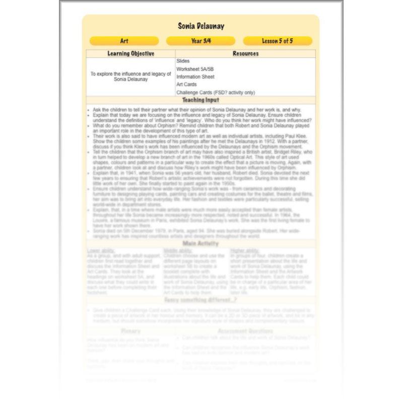 PlanBee Sonia DelaunayKS2 Art scheme of work by PlanBee