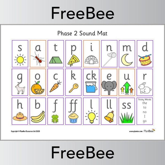 PlanBee Phase 2 Sound Mat Phonic Resource by PlanBee