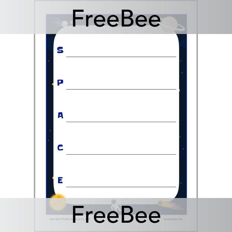 PlanBee Space Acrostics | PlanBee FreeBees