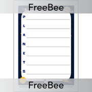 PlanBee Space Acrostics | PlanBee FreeBees