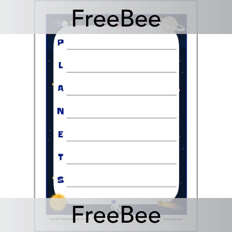 PlanBee Space Acrostics | PlanBee FreeBees