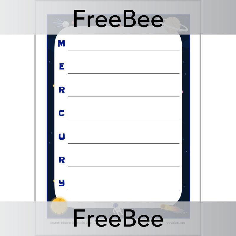 PlanBee Space Acrostics | PlanBee FreeBees