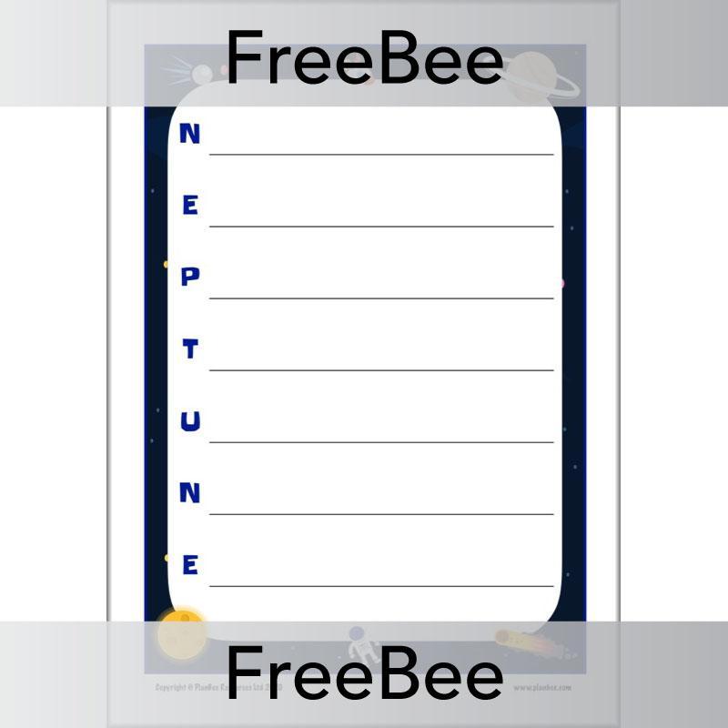 PlanBee Space Acrostics | PlanBee FreeBees