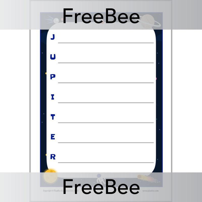 PlanBee Space Acrostics | PlanBee FreeBees