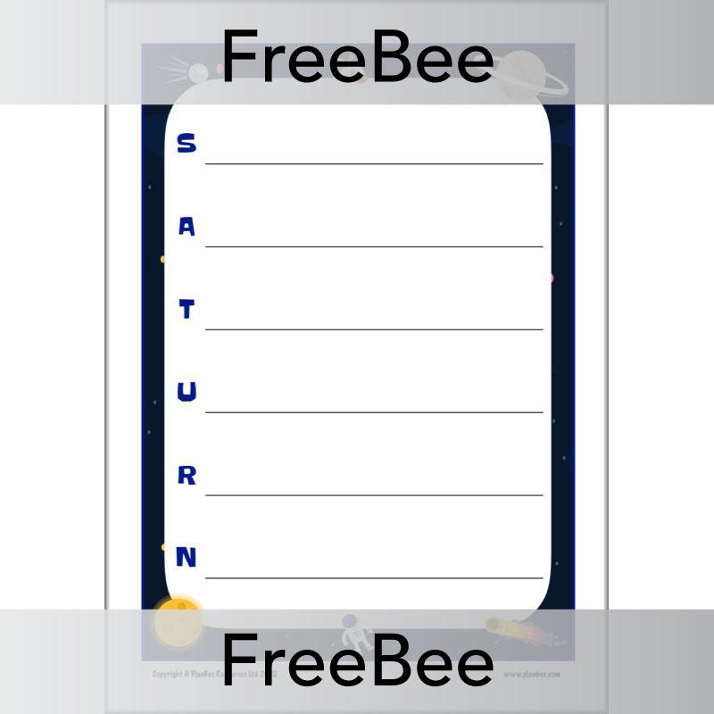 PlanBee Space Acrostics | PlanBee FreeBees
