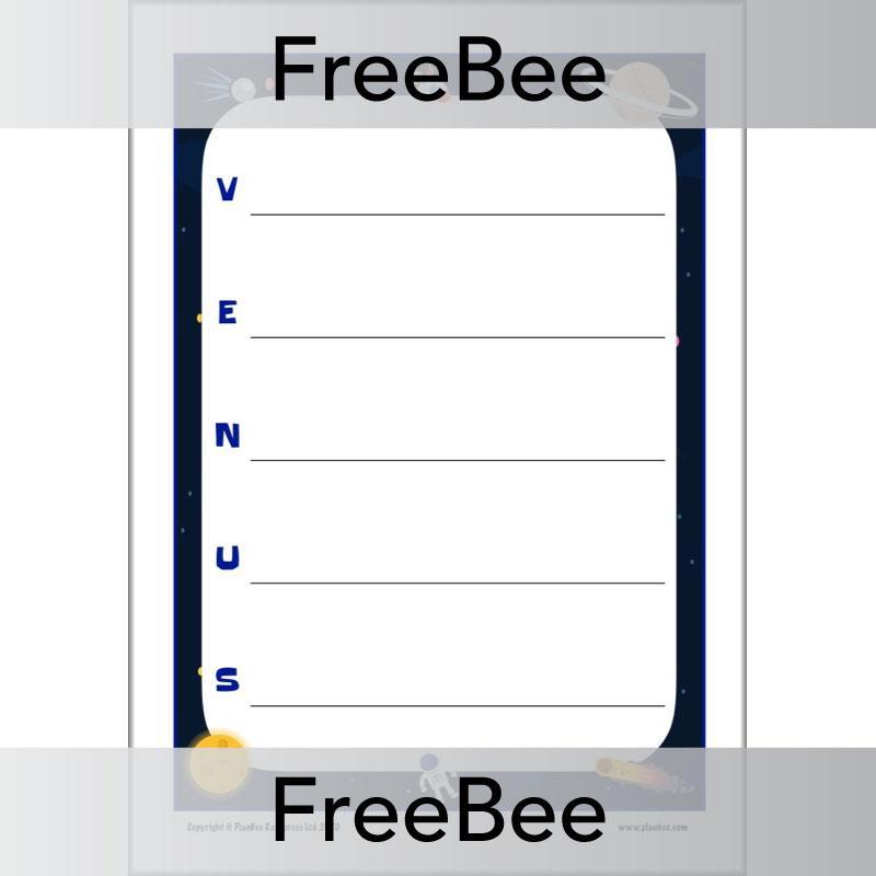 PlanBee Space Acrostics | PlanBee FreeBees