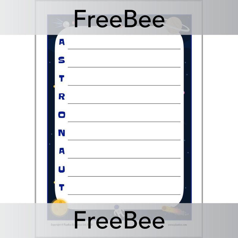 PlanBee Space Acrostics | PlanBee FreeBees