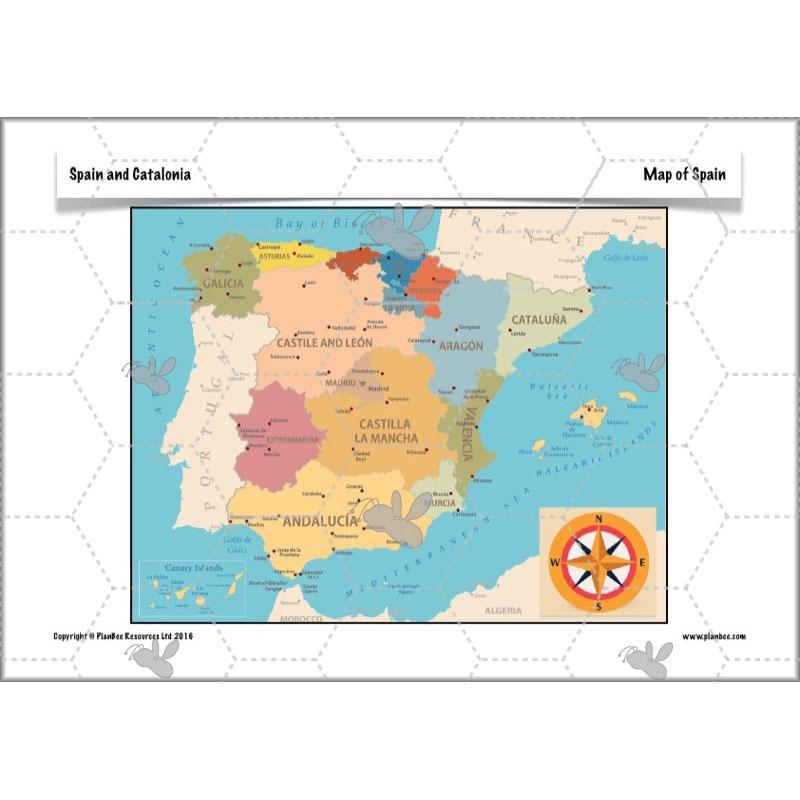 PlanBee Spain and Catalonia: KS2 Geography scheme of work Year 3 & Year 4