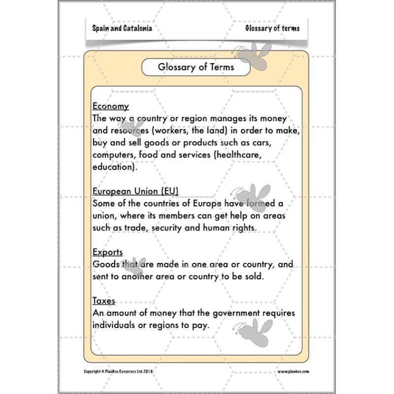 PlanBee Spain and Catalonia: KS2 Geography scheme of work Year 3 & Year 4