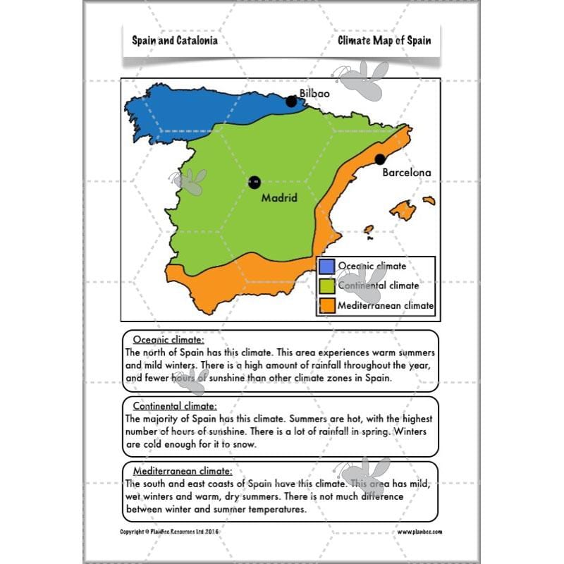 PlanBee Spain and Catalonia: KS2 Geography scheme of work Year 3 & Year 4