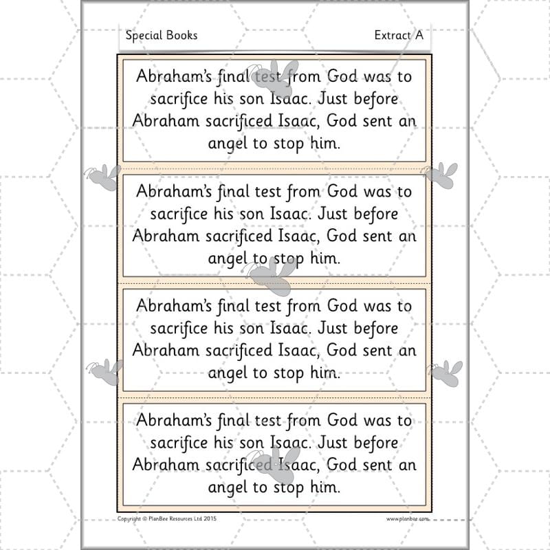 PlanBee Exploring Special Books KS1 RE downloadable lesson pack
